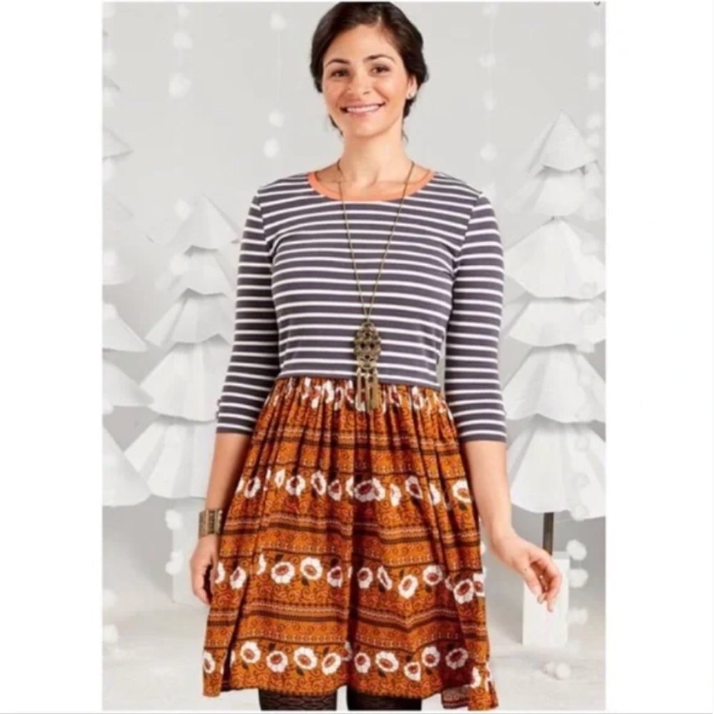 2/$20 Matilda Jane Winsome Floral Striped Dress